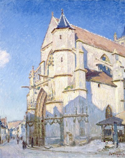 De kerk in Moret door Alfred Sisley